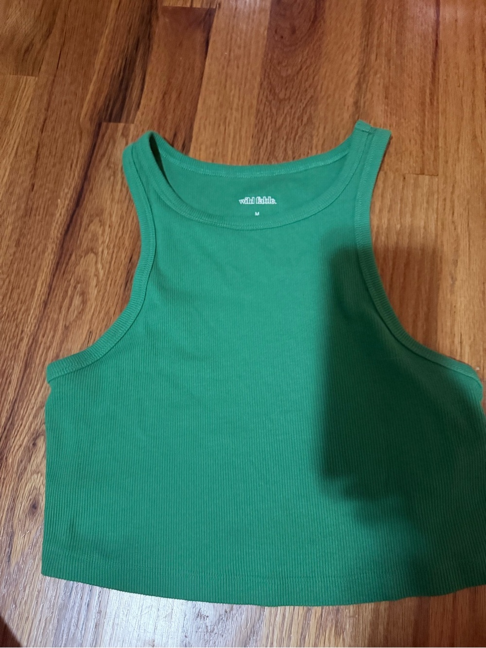 wild fable Green Ribbed Crop Tank Top - womens